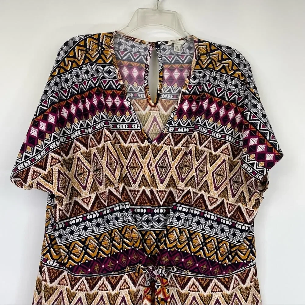 Cato multicolor romper keyhole back V-neck Y2K size XL